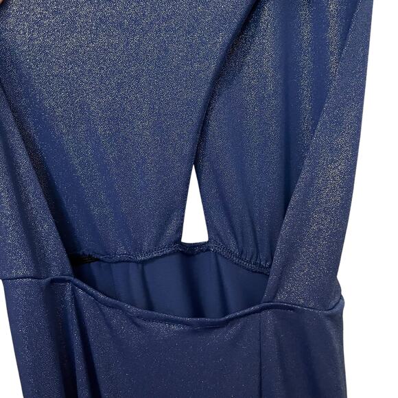 Lucy in the Sky Halter Dress Blue Shimmer Keyhole XS - Picture 8 of 11
